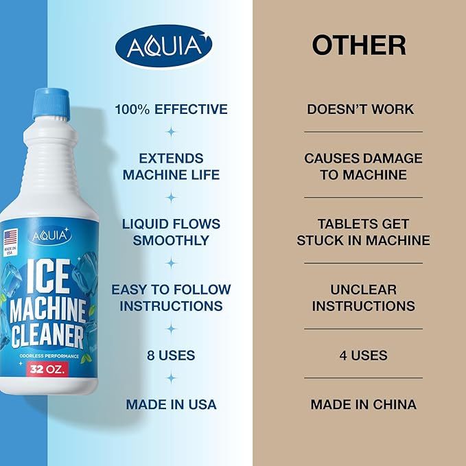 Ice Machine Cleaner and Descaler 32 oz | Ice Maker Cleaner for All Brands; Opal, Scotsman, Manitowoc, Affresh, etc. Countertop Icemaker Cleaners Solution | Icemaker Cleaners and Descaler 100% Active!