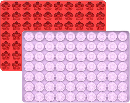 Flower Silicone Candy Molds with Scraper Silicone Daisy Flower Chocolate Molds