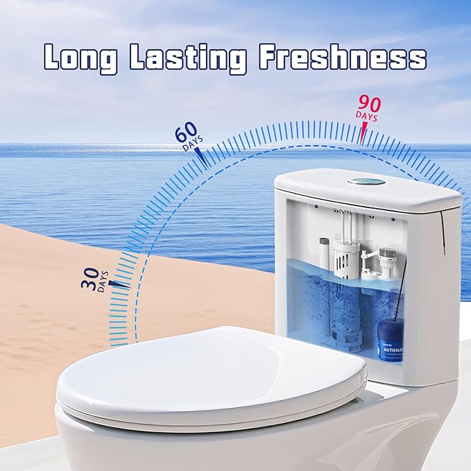 Toilet Bowl Cleaner, Automatic Long Lasting Continuous Toilet Bowl Cleaners Unscented,Bathroom Cleaner Prevent Stain Build Up Powerful Clean,3 Bottles Septic Safe Toilet Bowl Tablets in Bottle
