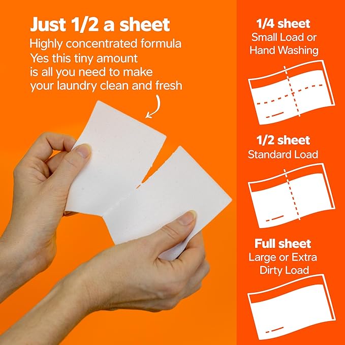 Laundry Detergent Sheets Eco-Friendly, Hypoallergenic, Gentle on Skin, Highly Concentrated, Wash (Summer Daze, 20 Sheets (40 Standard Loads))