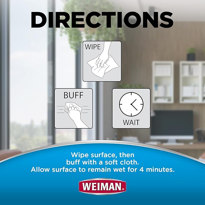 Weiman Electronics & Screen Disinfecting Wipes - Safely Clean and Disinfect Your Phone, Laptop, Keyboard, Tablets, Lens, Wipe, Glasses Cleaner, 30 Count, 2 Pack with MicroFiber Towel