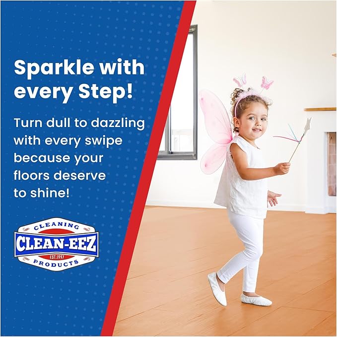 Clean-eez Ultimate Floor Restorer & Polish - Revitalize, Protect, Shine Wood, Laminate, Vinyl, Bamboo, Slate, Terracotta & More (1 Bottle W/Microfiber)