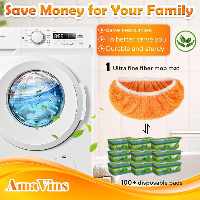 5 Pack Reusable 100% Cotton Mop Pads Compatible with Swiffer Sweeper, Wet and Dry Flat mop Cover, Washable Pads for Surface/Hardwood Floor Cleaning (Mop is Not Included)