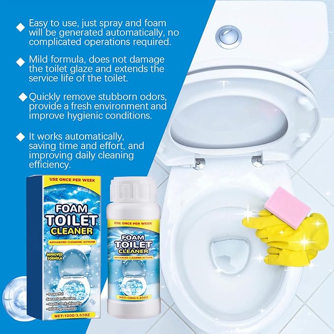 Foam Toilet Cleaner, 2025 New Powerful Toilet Bowl Cleaner, Advanced Bathroom Cleaner for Home, Powerful Instant Bowl Cleaners for Toilets Squatting Pans（2PCS）