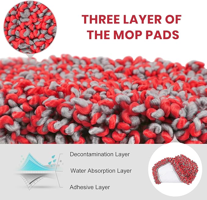 MAVRIZ Dust Mops for Hardwood Floors Cleaning Washable Wet and Dry Mop with 58" Long Handle, Microfiber Mop for Laminate, Vinyl, Wood, Tile Floors