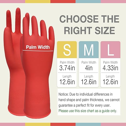 Kitchen Gloves for Washing Dishes - 5 Pairs Rubber Cleaning Gloves for Household Washing Dishes Cleaning Gardening, Non-Slip Dishwashing Gloves Reusable for Women Men Large