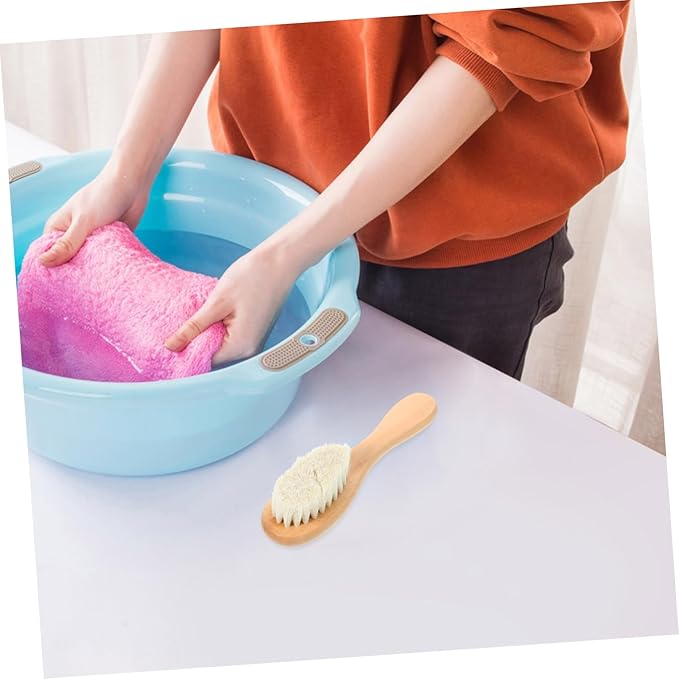 Homoyoyo Natural Boar Bristle Laundry Brush for Delicate Fabrics Soft Brush for Clothes Knitwear and Gentle Cleaning for Stubborn Stains