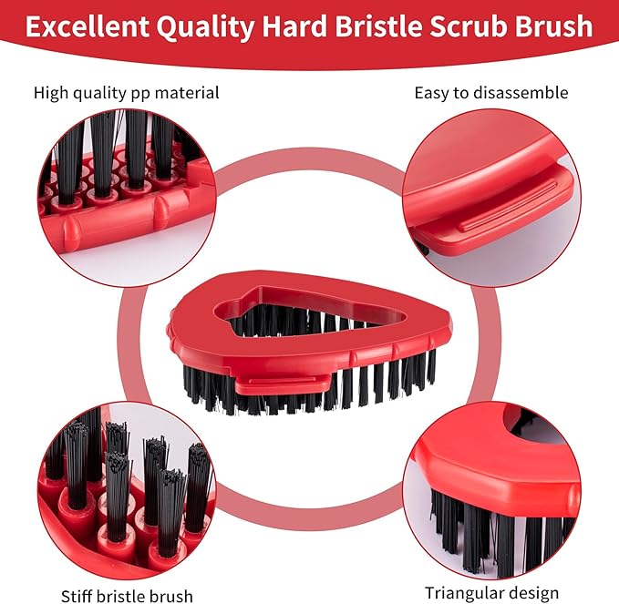 Scrub Brush Replacement Head for O Cedar EasyWring Spin Mop 1 Tank System, Shower Floor Scrubber, Microfiber Triangle Hard Bristle Cleaning Brush for Bathroom Kitchen Pool, Glass and Tile Walls