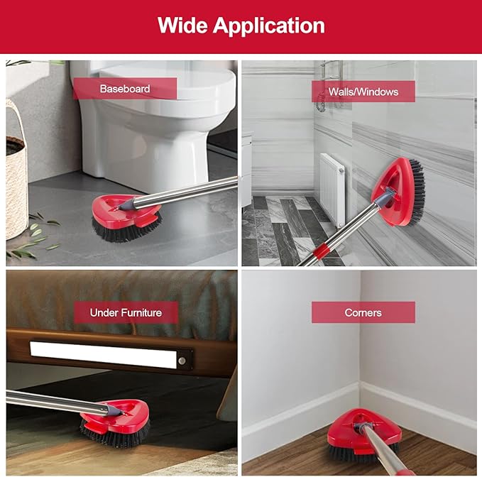 Spin Mop Scrub Brush Head Compatible for O Cedar EasyWring 1-Tank System, Floor Scrubber Mops Head Replacement Cleaning Brush for Bathroom, Kitchen, Tub and Tile, Spin Mop Attachments