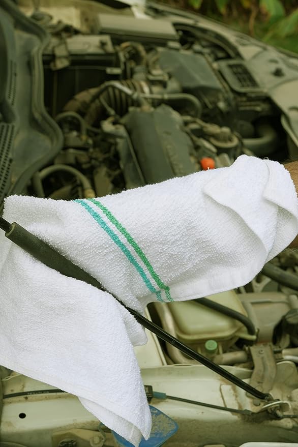 Avalon Towels Terry Bar Mop Towels (Value Pack of 12) Size 16"x19" – Absorbent and Durable, Multipurpose Cleaning Rags, Cotton Cleaning Cloths, Terry Cloth Rags, Reusable Shop Rag