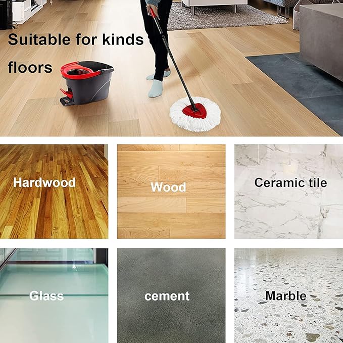 [3 Pack] Mop Replace Heads, Mop Refill Heads Replacements Compatible with O Cedar Spin Mop 1-Tank System- Easy to Replace, Microfiber, Machine Washable