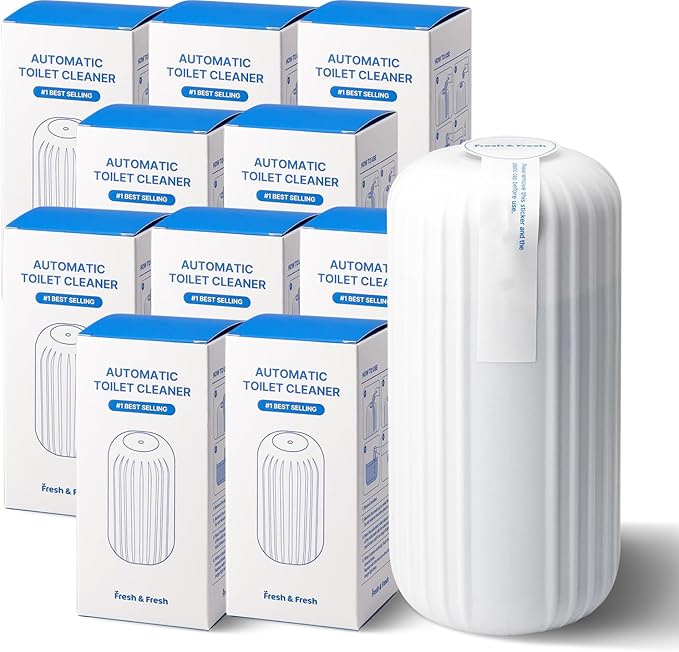 Fresh & Fresh Automatic Toilet Bowl Cleaners - 10 Bottles(UPTO 2500 FLUSHES/Bottle), Commercial and Residential Toilet Cleaner 3-4 MONTH Lasting Toilet Bowl Cleaner Bottle