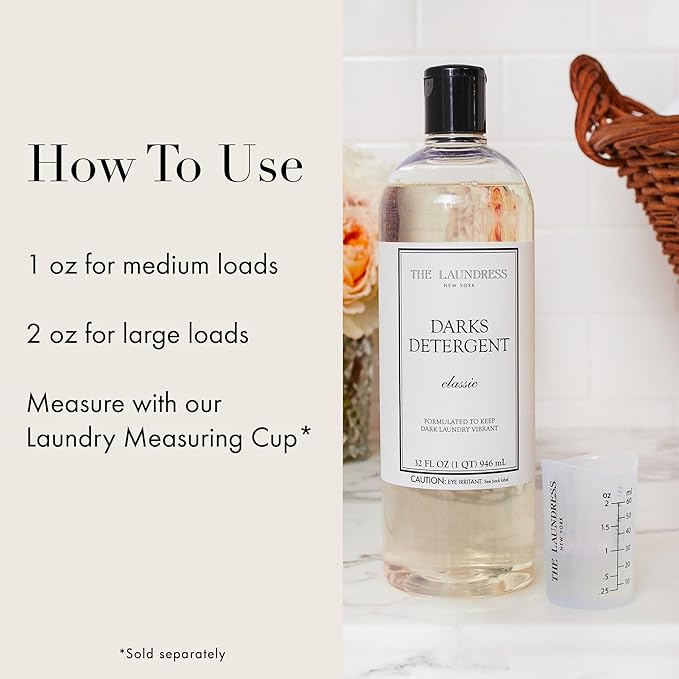 The Laundress Darks Detergent, Concentrated Laundry Detergent Liquid, For Rich Vibrant Colors, Tough on Stains, Classic Scent, 32 oz.