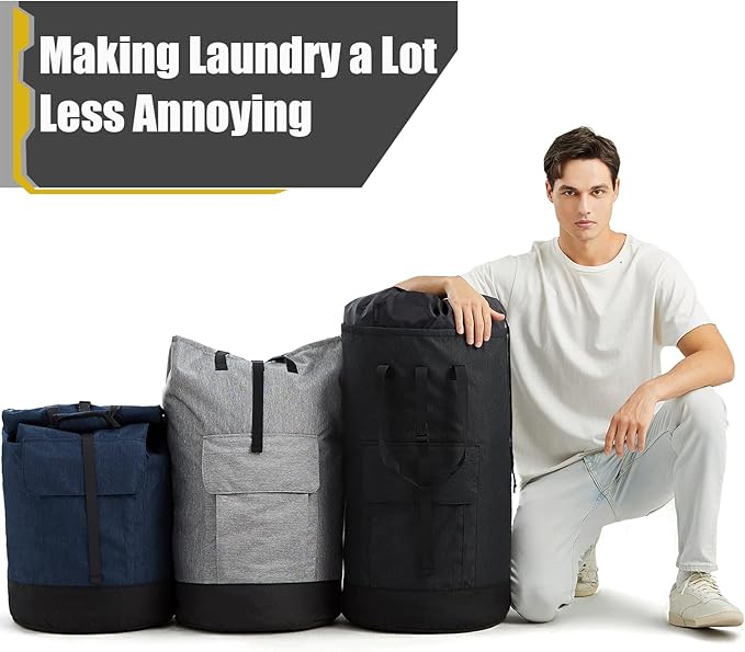 Laundry Bag for College,115L Backpack Extra Large Heavy Duty, Gifts College Dorm, Dorm Room Essentials Girls, Dirty Clothes Travel, Beach, Camping, Apartment and Laundromat, Leaves Jungle