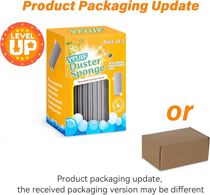 2-Pack Damp Clean Duster Sponge, Magic Sponge Eraser Baseboard Cleaner Tool, Dusters for Cleaning Blinds, Glass, Vents, Railings, Mirrors,Window Track Grooves and Faucets