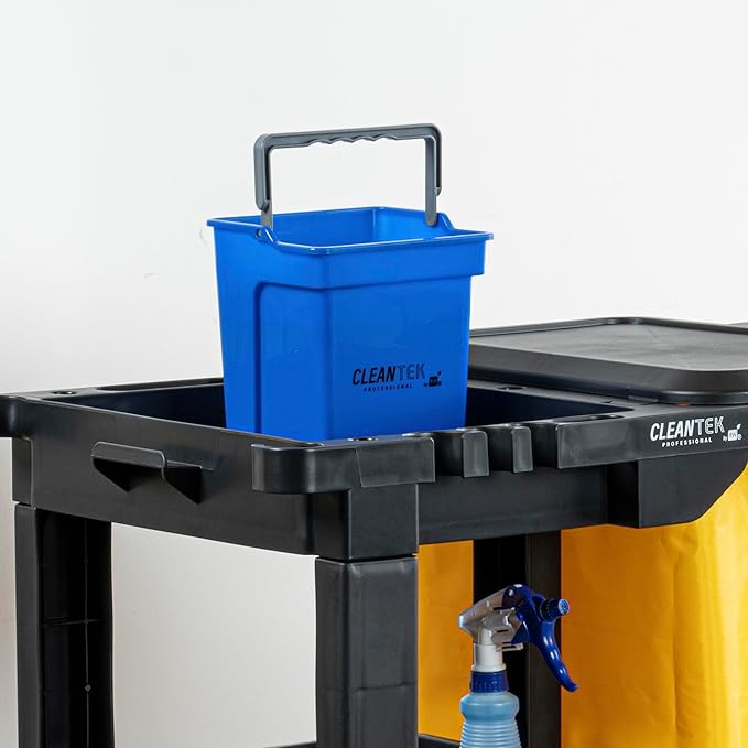 Restaurantware-Clean Tek Professional 4 Quart Cleaning Bucket, 1 Utility Pail with Handle - Heavy-Duty, Portable, Blue Plastic Washing Pail, Perfect for Household, Outdoor, Car Wash and More