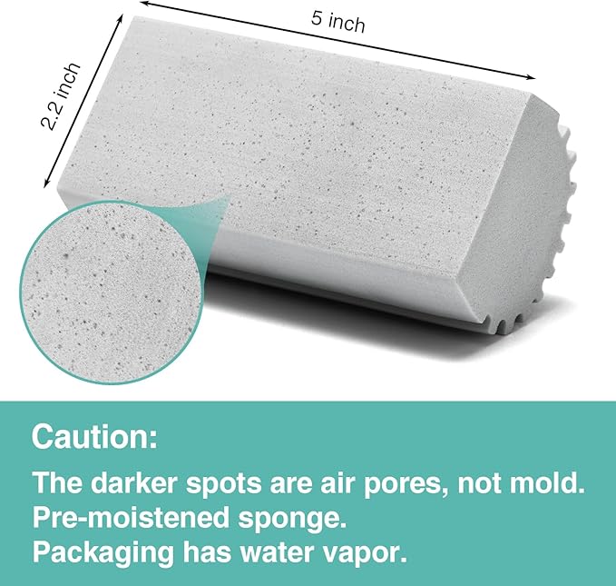 Damp Dusting Sponge Duster, 2 Pack Grey Dust Cleaning Sponge, Reusable Household Cleaning Sponge Tool for Blinds, floorboards, Fan Blades, Vents, Glass, Railings, Mirrors