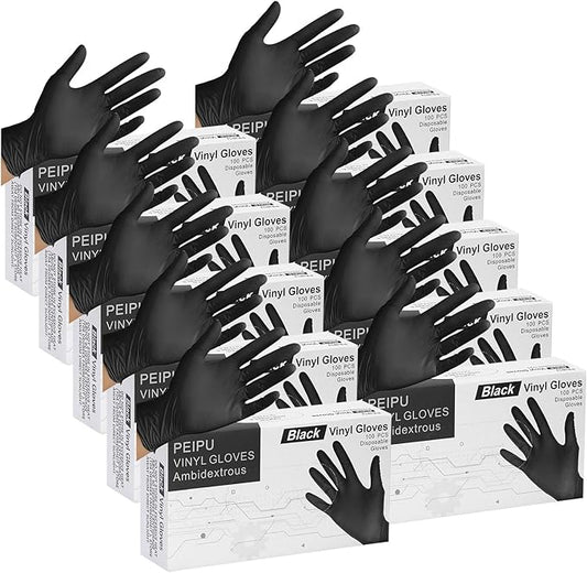 PEIPU Vinyl Disposable Gloves,Powder Free,Cleaning Service Gloves, Latex Free