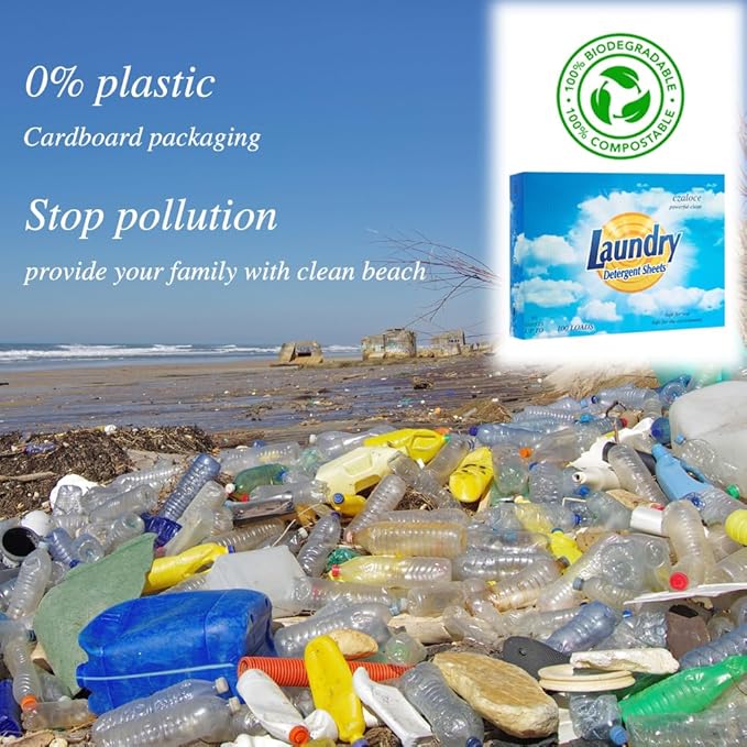 Laundry Detergent Sheets Fresh Scent Fully Dissolves 100 Loads Liquidless Washing Detergent Sheets Eco Laundry Soap Washer Sheet, Eco-friendly, Great for Save Space,Non Toxic People Safe