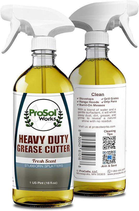 Degreaser Cleaner Heavy Duty Cleaning Spray 16 oz - Kitchen Cleaner for Stubborn Splatters, Stove Top, Grill, Drip Pans, & Oven Cleaner - Safe on All Surfaces - Fresh Scent
