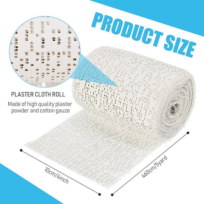 20 Pack Plaster Cloth Gauze Bandage Rolls for Art Craft Project Each Roll 5 Yards Plaster Strip Gauze Wrap Bulk for Body Casts Belly Molds Mask Making Sculptures(4 x 180 Inch)