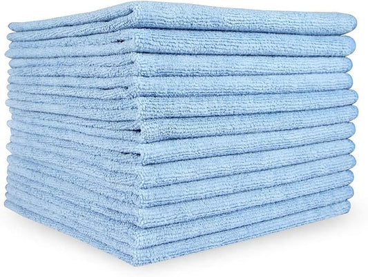 Arkwright Microfiber Cleaning Cloths - (Pack of 12) Lint & Streak-Free Drying Wash Towels, 320 GSM Super Absorbent & Quick Dry, Perfect Cleaner for Car, Glass, and Window, 12 x 12 in, Blue