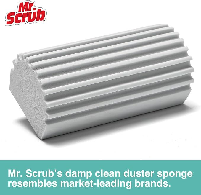 4 Pack Damp Dusting Sponge Duster, Grey Dust Cleaning Sponge, Reusable Household Cleaning Sponge Tool for Blinds, floorboards, Fan Blades, Vents, Glass, Railings, Mirrors