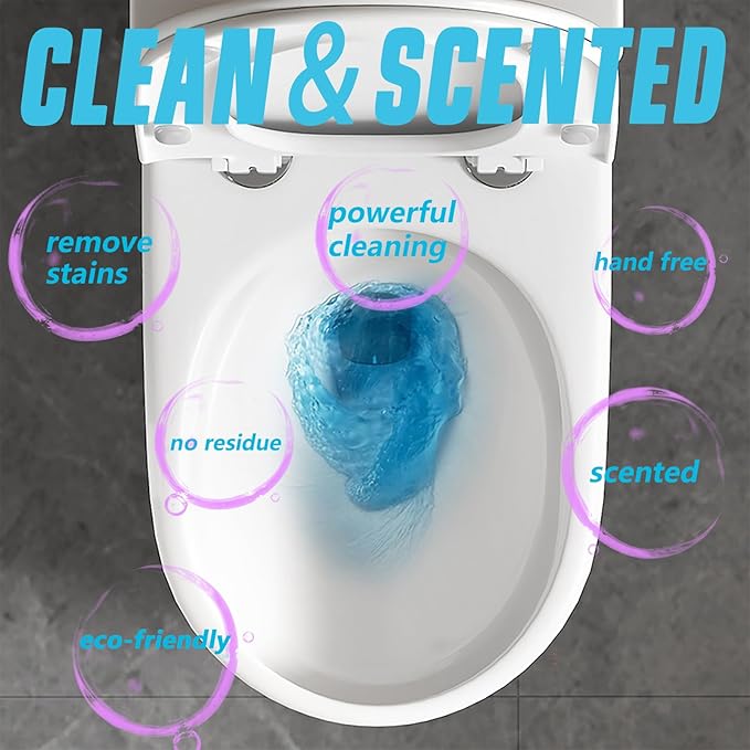 Toilet Bowl Cleaner Tablets, Automatic Toilet Tank Cleaner Tablets in Bottle, Long-Lasting Powerful Cleaning, Septic Safe, Blue Water (BLUE 2 Pack)