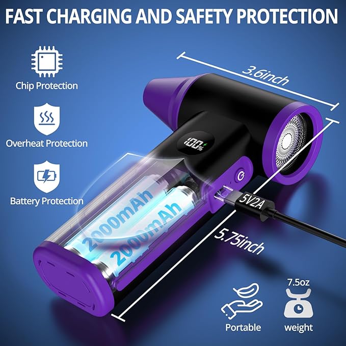 Godboat Keyboard Cleaner - 130000 RPM Electric Air Duster, 8-Gear Compressed Air Dusters, Rechargeable Handheld Blower, Portable Cordless Cleaning Tool, Tech Gifts for PC/Computer/Car/Office, Black