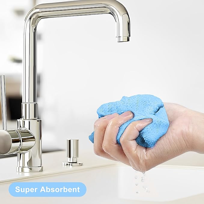 LIVOS Microfiber Cleaning Cloth Roll - 80 Pack, Reusable Paper Towels, Microfiber Towels for Cars, Super Absorbent Lint Free Cleaning Rags for House, Kitchen, Window-Light Blue, 11.5"x11.5"