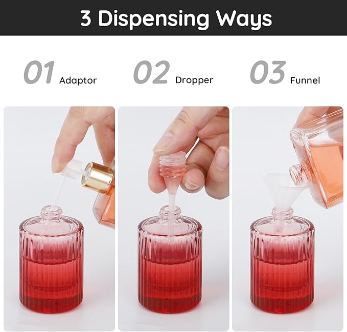 Segbeauty Refillable Perfume Spray Bottle, 1oz Glass Travel Perfume Bottles Container for Cologne with Dispensing Tool, 4 Packs Red 30ml Mini Empty Travel Cologne Atomizer Sprayer for Men Women