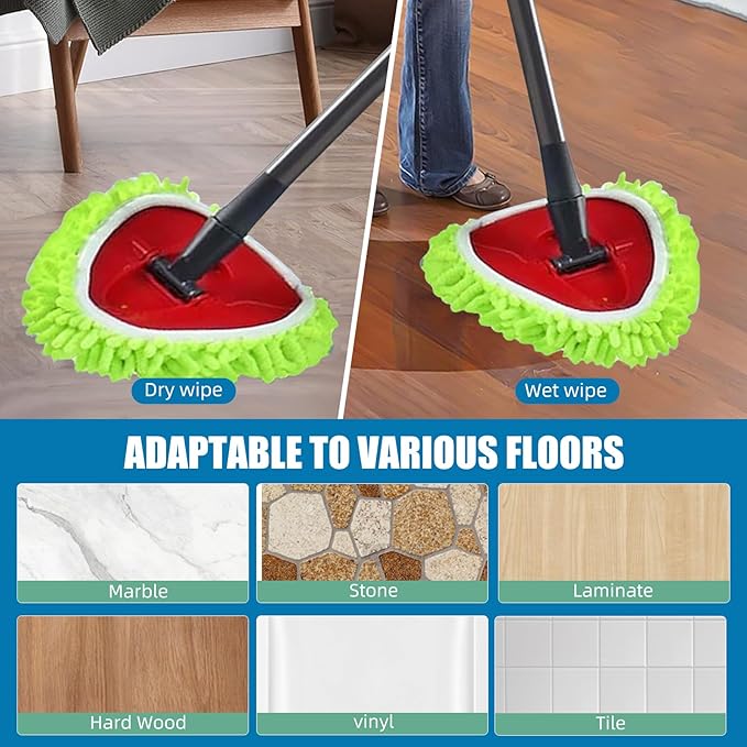 Spin Mop Heads Replacements Compatible with Ocedar Easywring 1 Tank System 6 Pack Microfiber Chenille Mops Pad Refill for O Cedar Floor Clean,Washable Dry/Wet Use Dust Mops