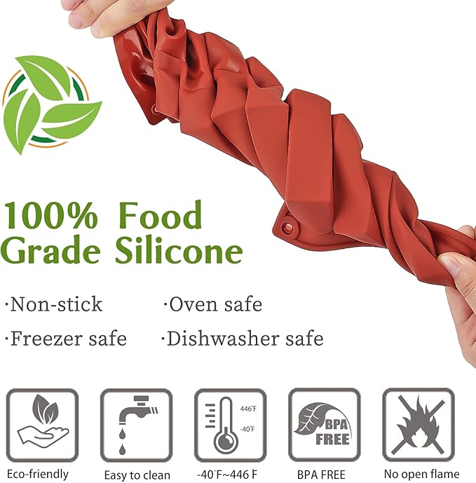 JOERSH 2pcs Granola Bar Mold Rectangle Silicone Candy Bar Mold Deep for Baking Chocolate Energy Bars/Protein/Nutrition/Cereal Bars/Cheesecake/12-Cavity Butter Mould