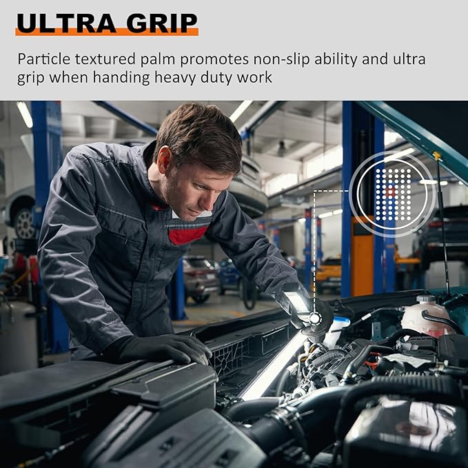 Beieverluck 10 Pairs X-Large Black Chemical Resistant Gloves, Heavy Duty Rubber Cleaning Gloves with Textured Grip and Extended Cuffs