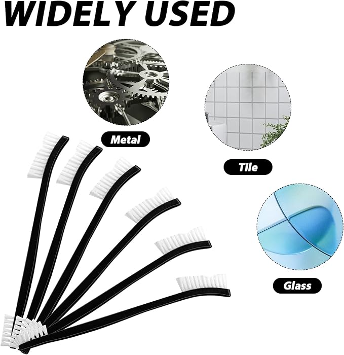 9Pcs Double-Ended Cleaning Brushes Set Nylon All Purpose Clean Brush Small Detailing Crevice Brush Mini Stiff Bristles Brushes for Kitchen Sink Bathroom Gaps Corner Small Space