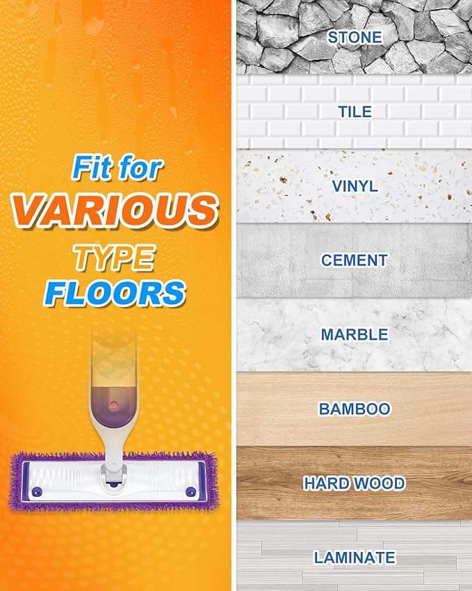 Reusable Power Mop Refill Pads Compatible with Swiffer PowerMop, Microfiber Power Mop Pads for Hardwood Floor Cleaning, 3 Pack