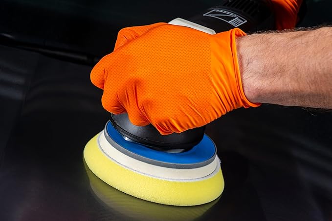 Inspire HEAVY DUTY ORIGINAL Stretch Nitrile Black Gloves Disposable Latex Free | Food, Mechanic, 6mil Black or 8 Mil Orange