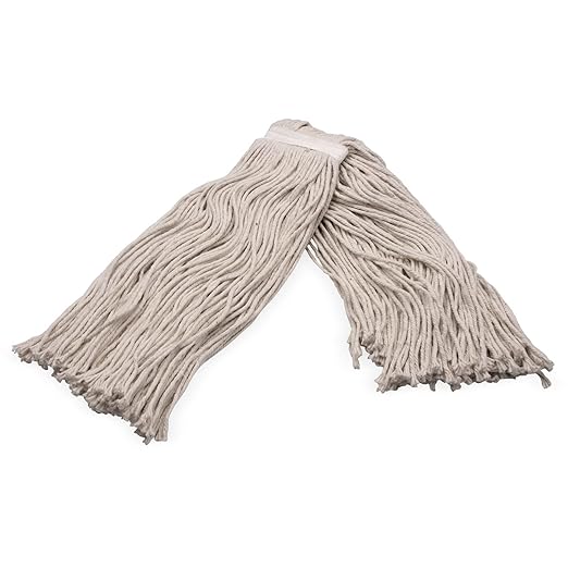 SPARTA Flo-Pac Cotton Mop Head, Cut-End, Narrow Band with White Band for Organized Cleaning, 40 Inches, Tan (Pack of 3)