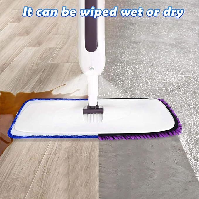 6 Pack Microfiber Cleaning Pads for Mop Hardwood Floor Cleaner Mop Replacement, 4 Deep Microfiber Cleaning Pad 2 Dusting Pad Wet Mop Dry Dust Mop Cleaner Washable Reusable Refill