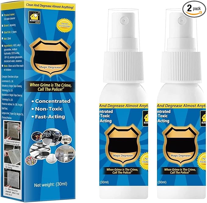 2 PCS Magic Degreaser Cleaner Spray, Magic Degreaser All Purpose Cleaner Spray Cleaner Spray Kitchen Cleaner Spray Degreaser