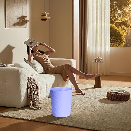 Small Trash Can - Plastic Waste basketbin for Office,Home,Bathroom,Kitchen - 1.8 Gallon - Purple