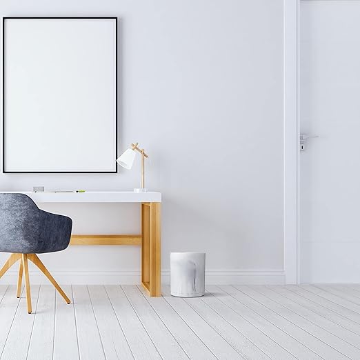 Essentra Home White Trash Can for Home or Office, 2.2 Gallon Capacity, Round Trash Can Part of Our Blanc Collection - Marble Finish