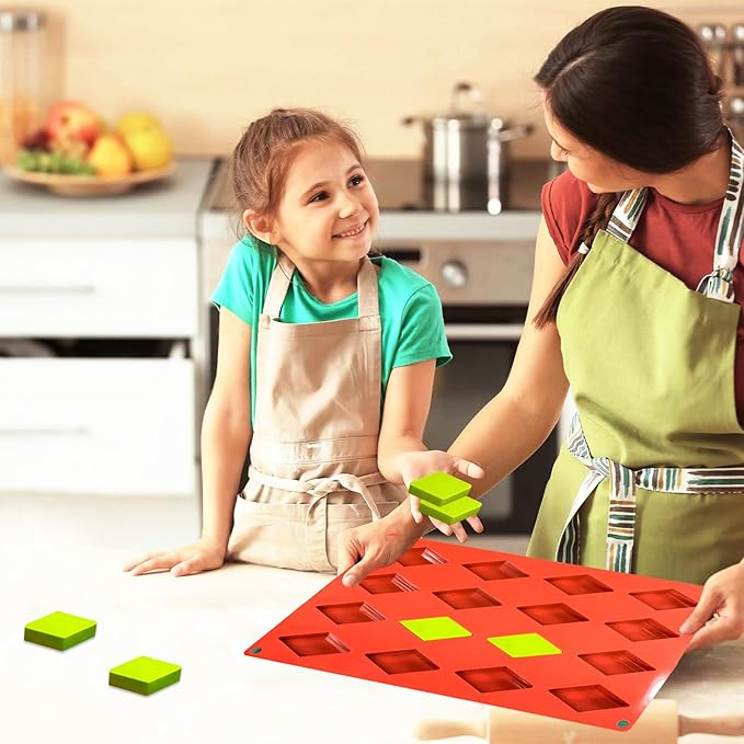 Rhombic Chocolate Baking Molds, 2 Packs 16-Cavity 11.6" x 6.9" Silicone Molds, Diamond Shape Candy Mould for Dessert Cheesecake Truffle Jelly Brownie