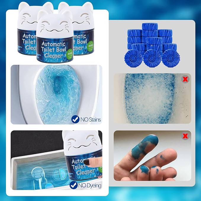 Simple Life Toilet Bowl Cleaner | Automatic Long-Lasting Toilet Bowl Cleaner Tablets | Easy-To-Use, Septic Safe Toilet Cleaner in Bottle | Powerfully Cleans and Prevent Stain Build Up | 3 Count