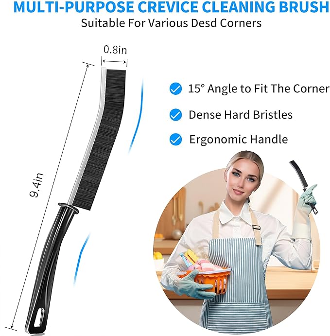 3Pcs Hard Bristle Crevice Cleaning Brush, Small Cleaning Brush, Grout Cleaner Brush, Toilet Brush, Scrub Brush for Shower Tile, Skinny Gap Cleaning Tools for Kitchen, Home, Household, Window