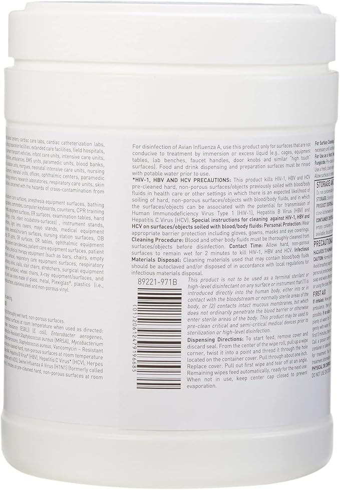 McKesson Germicidal Disinfecting Wipes [1 Pack of 65 Wipes]– XL Alcohol Wipes for Medical & Household Use, Hospital-Grade Surface Cleaner, Multi-Surface Cleaner & Sanitizer