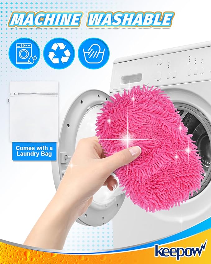 Reusable Dry Sweeping Cloths Microfiber Wet Mop Pads Compatible with Swiffer Sweeper Mop Replacement Sweeping Mopping pad Refills for Hardwood Surface Floor Cleaning (4PCS)