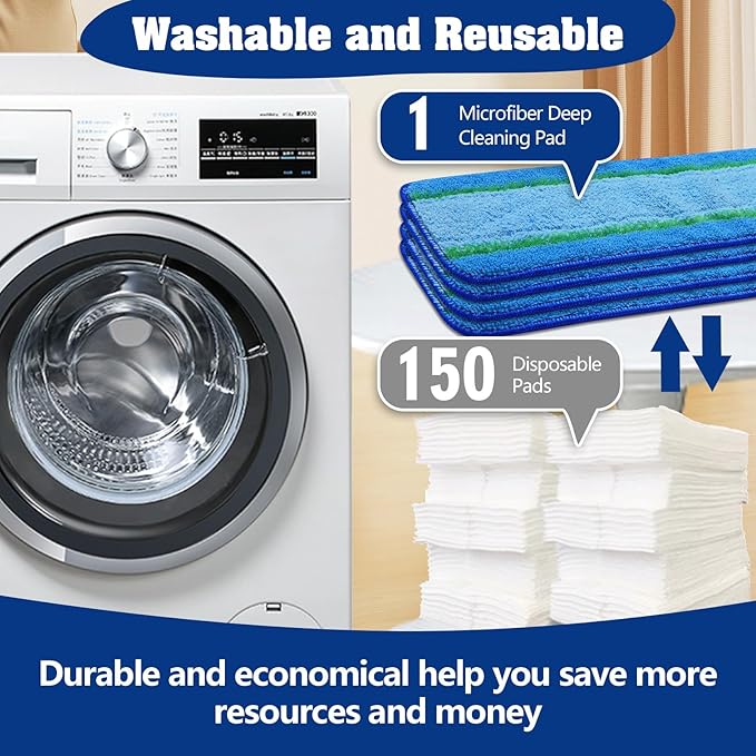 8 Pack 18Inch Deep Cleaning Replacement Pads Compatible with Bona Family of Mops, Premium Microfiber Floor Mop for Hardwood Floors and Multi-Surface Floor Cleaner