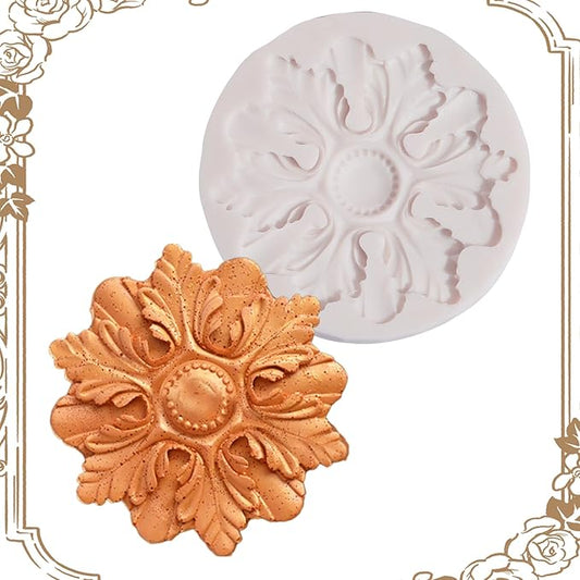 European Relief Scroll Silicone Mold for Baking and Craft Making, Baroque Chocolate Fondant Mold, Suitable for Oven and Freezer, Perfect for Cake Decoration, Cookies, Candy, Resin Art