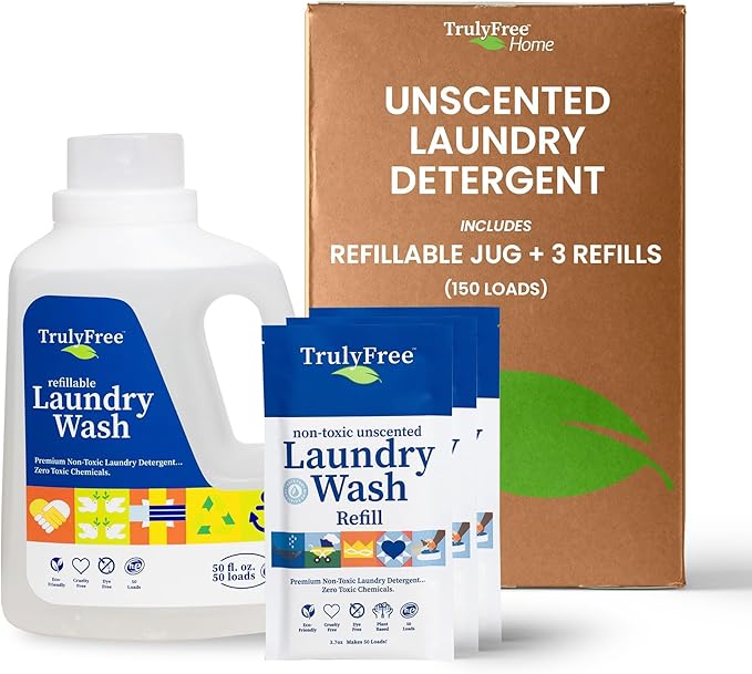 TRULY FREE - Laundry Wash Detergent for Sensitive Skin + Natural Dishwashing Liquid